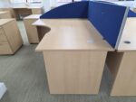 Left Hand Corner Desk with Cable Ports and Beech Effect Wave Top - 160cm Wide - Image 7