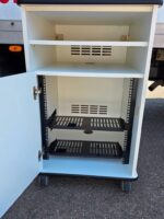 12U Server Rack Cabinet | Wooden Mobile Unit with Lockable Doors and Shelves - Image 10