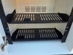 12U Server Rack Cabinet | Wooden Mobile Unit with Lockable Doors and Shelves - Image 11