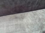 Reception Corner High Sofa with Steel Legs - Grey Suede Leather - 164cm - Image 10
