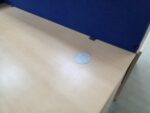 Left Hand Corner Desk with Cable Ports and Beech Effect Wave Top - 160cm Wide - Image 8