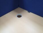 Left Hand Corner Desk with Cable Ports and Beech Effect Wave Top - 160cm Wide - Image 9