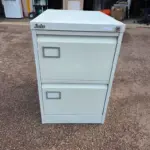 Silverline Office Filing Cabinet Lockable 2 Drawer Light Grey - A4 Foolscap