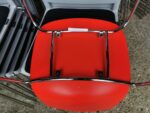 Boss Design Bar Stools with Red Shell Chrome and Frame - Stackable Set of 6 - Image 4