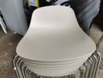 Boss Design Bar Stools with Red Shell Chrome and Frame - Stackable Set of 6 - Image 6