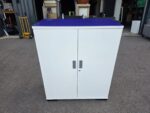 Senator Office Storage Cupboard | 2 Door Lockable Cabinet with Glass Top - 120cm
