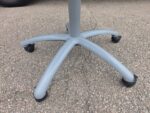 Adjustable Round Meeting Table on Lockable Wheels and Grey Steel Base - 80cm - Image 3