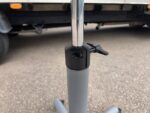 Adjustable Round Meeting Table on Lockable Wheels and Grey Steel Base - 80cm - Image 7
