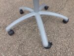Adjustable Round Meeting Table on Lockable Wheels and Grey Steel Base - 80cm - Image 8