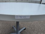 Adjustable Round Meeting Table on Lockable Wheels and Grey Steel Base - 80cm - Image 13