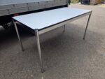 Rectangular Office Meeting Table - Grey Top Chrome Frame Adjustable Feet - 150cm - Image 4