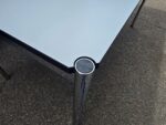 Rectangular Office Meeting Table - Grey Top Chrome Frame Adjustable Feet - 150cm - Image 5