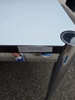 Rectangular Office Meeting Table - Grey Top Chrome Frame Adjustable Feet - 150cm - Image 14