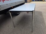 Rectangular Office Meeting Table - Grey Top Chrome Frame and Cable Tray  - 150cm - Image 2
