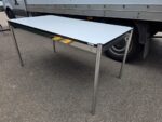 Rectangular Office Meeting Table - Grey Top Chrome Frame and Cable Tray  - 150cm - Image 3