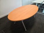 Office Oval Meeting Table | Boardroom Beech Effect Top with Grey Legs | 200cm - Image 2