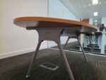 Office Oval Meeting Table | Boardroom Beech Effect Top with Grey Legs | 200cm - Image 6