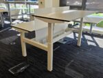 Electric Sit Stand Desk | 2 Person Back to Back White Workstation - 158cm