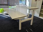 Electric Sit Stand Desk | 2 Person Back to Back White Workstation - 158cm - Image 3