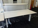 Electric Sit Stand Desk | 2 Person Back to Back White Workstation - 158cm - Image 4