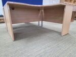 Right Hand Office Desk 140cm | Beech Finish, Cable Ports and Wave Top - 140cm - Image 3