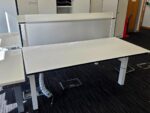 Electric Sit Stand Desk | 2 Person Back to Back White Workstation - 158cm - Image 5