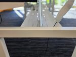 Electric Sit Stand Desk | 2 Person Back to Back White Workstation - 158cm - Image 11