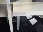 Sit Stand Bench Desk | 2 Person Electric Back-to-Back White Workstation - 140cm - Image 4