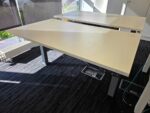 Sit Stand Bench Desk | 2 Person Electric Back-to-Back White Workstation - 140cm - Image 5