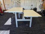 Sit Stand Bench Desk | 2 Person Electric Back-to-Back White Workstation - 140cm - Image 8