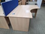 Right Hand Office Desk 140cm | Beech Finish, Cable Ports and Wave Top - 140cm - Image 5