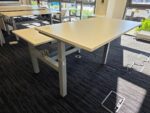 Sit Stand Bench Desk | 2 Person Electric Back-to-Back White Workstation - 140cm - Image 9