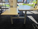 Sit Stand Bench Desk | 2 Person Electric Back-to-Back White Workstation - 140cm - Image 10