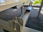 Sit Stand Bench Desk | 2 Person Electric Back-to-Back White Workstation - 140cm - Image 13