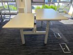 Sit Stand Bench Desk | 2 Person Electric Back-to-Back White Workstation - 140cm - Image 14
