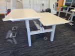 Sit Stand Bench Desk | 2 Person Electric Back-to-Back White Workstation - 140cm - Image 18