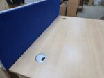 Right Hand Office Desk 140cm | Beech Finish, Cable Ports and Wave Top - 140cm - Image 6