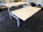 Sit Stand Bench Desk | 2 Person Electric Back-to-Back White Workstation - 140cm - Image 19
