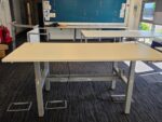 Sit Stand Bench Desk | 2 Person Electric Back-to-Back White Workstation - 180cm - Image 3