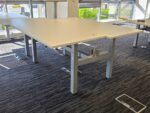 Sit Stand Bench Desk | 2 Person Electric Back-to-Back White Workstation - 180cm - Image 4