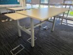 Sit Stand Bench Desk | 2 Person Electric Back-to-Back White Workstation - 180cm - Image 5