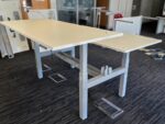 Sit Stand Bench Desk | 2 Person Electric Back-to-Back White Workstation - 180cm - Image 7