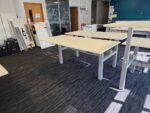 Sit Stand Bench Desk | 2 Person Electric Back-to-Back White Workstation - 180cm - Image 10