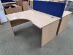 Left Hand Office Desk 140cm | Beech Effect, Wave Top and Modesty Panel - Image 2