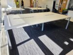 4 Person Office Desk, Bench Workstation with White Tops and Grey Frame - 280cm - Image 10