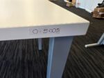 160cm Rectangular Office Desk with White Top, Grey Legs and Modesty Panel - Image 8