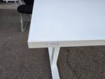 Freestanding White Office Desk with Fixed Height Metal Frame - 160 x 70cm - Image 7