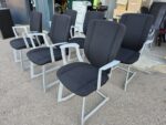 Kinnarps Cantilever Meeting Chairs with Black Fabric | Set of 6 Stackable Seats