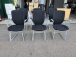 Kinnarps Cantilever Meeting Chairs with Black Fabric | Set of 6 Stackable Seats - Image 2