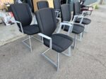 Kinnarps Cantilever Meeting Chairs with Black Fabric | Set of 6 Stackable Seats - Image 3